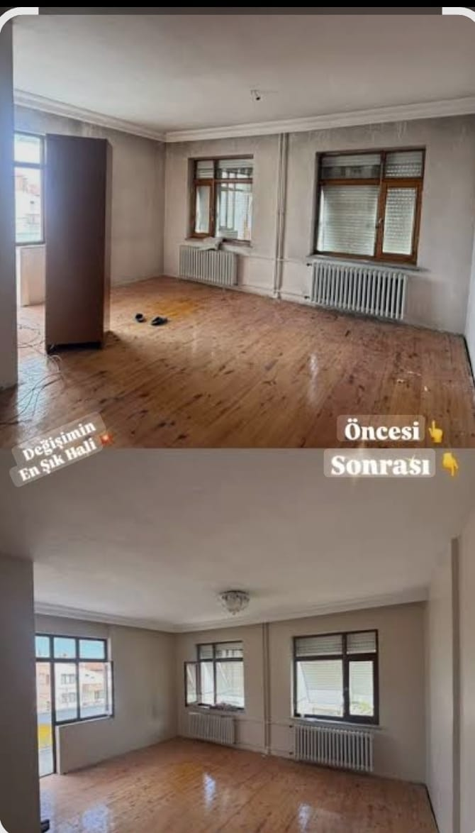 Salon boya öncesi ve sonrası